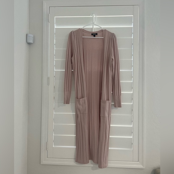 Express Sweaters - Light Pink Express Long Cardigan